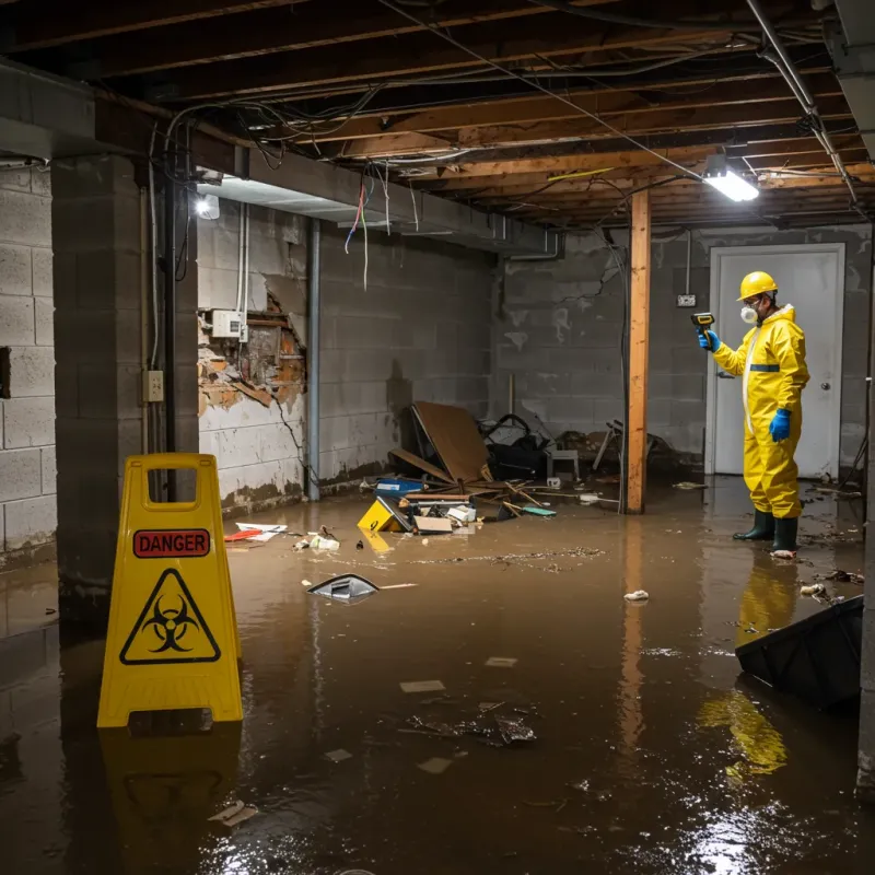 Flooded Basement Electrical Hazard in Wabash, IN Property