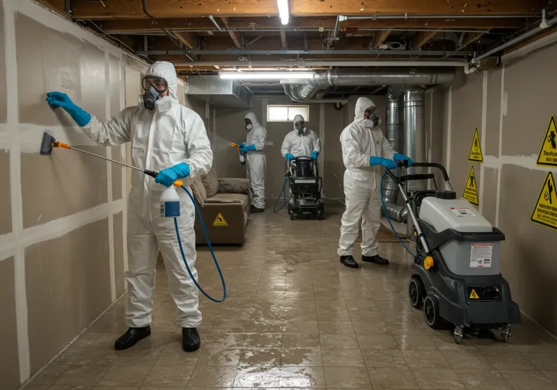 Basement Moisture Removal and Structural Drying process in Wabash, IN